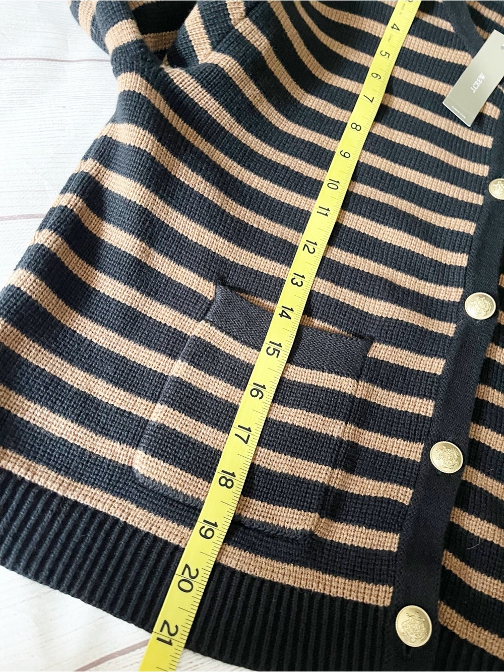 J Crew black/brown striped Emilie cardigan Lady Jacket - Picture 8 of 10